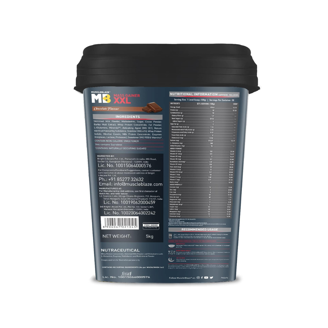 MB MuscleBlaze Mass Gainer XXL (5 kg | 11 lb, 50 Servings)