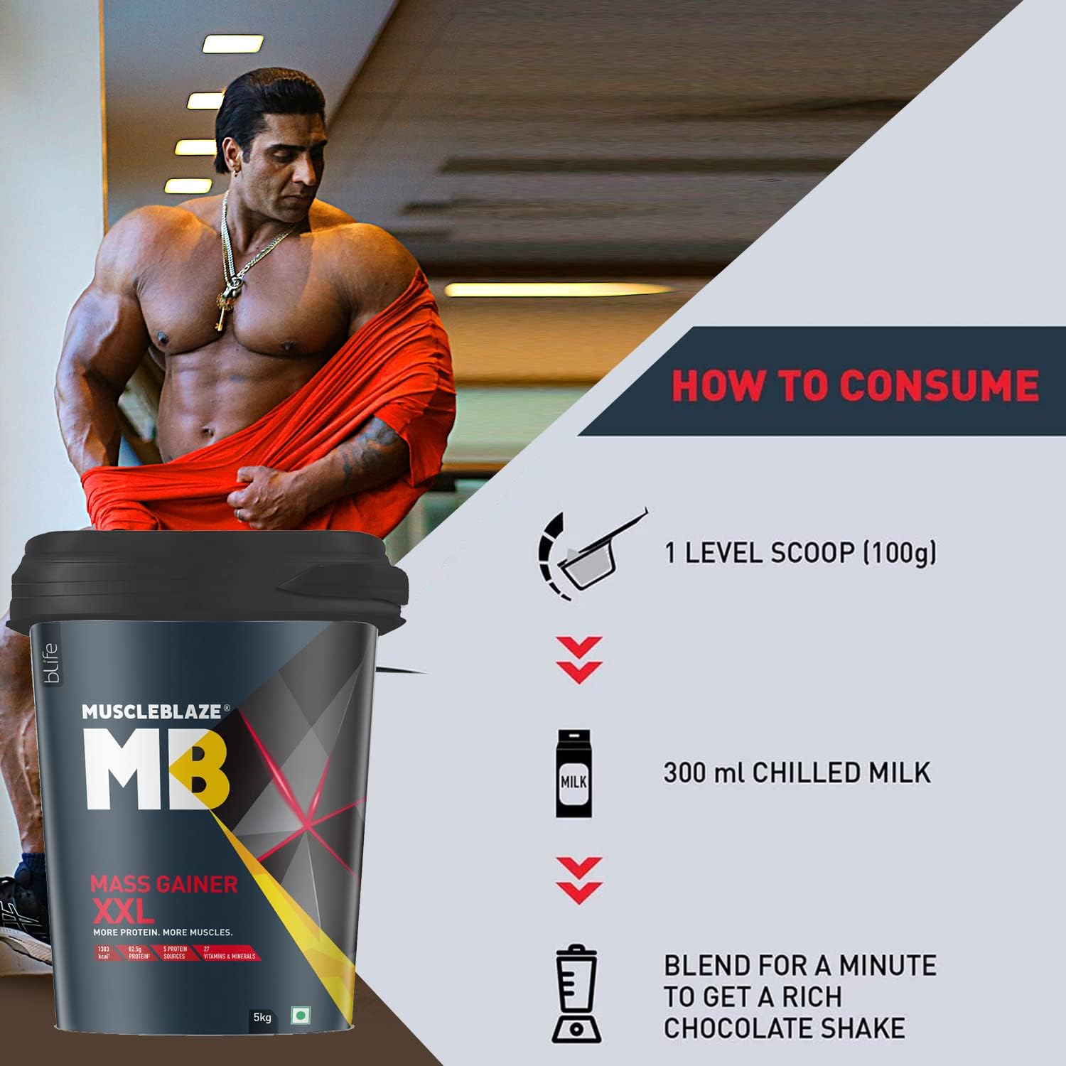 MB MuscleBlaze Mass Gainer XXL (5 kg | 11 lb, 50 Servings)