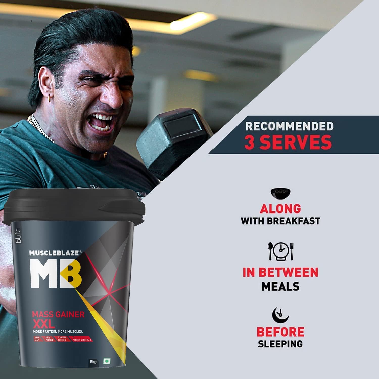 MB MuscleBlaze Mass Gainer XXL (5 kg | 11 lb, 50 Servings)